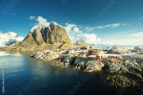  Hamnoy fishing village, spring time, Lofoten Islands, Norway