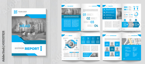 Corporate Annual Report with a cover. Brochure, Folder, Presentation, Leaflet. A4 format.