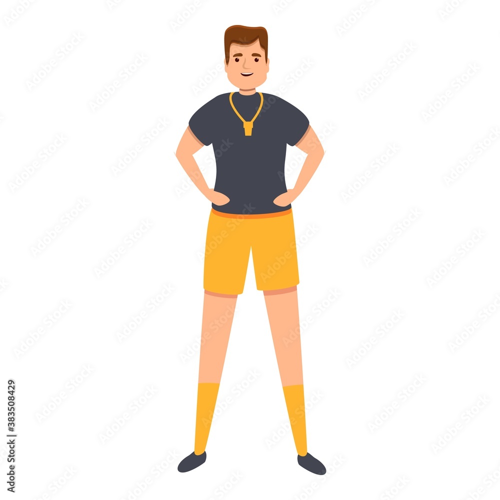 Smiling referee icon. Cartoon of smiling referee vector icon for web design isolated on white background Smiling referee icon. Cartoon of smiling referee vector icon for web design isolated on white background
