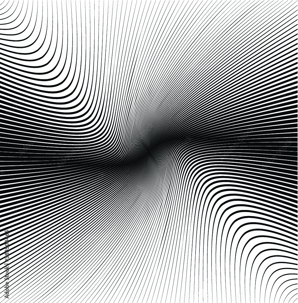 Fototapeta premium Abstract warped Diagonal Striped Background . Vector curved twisted slanting, waved lines texture 
