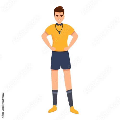 Young referee icon. Cartoon of young referee vector icon for web design isolated on white background