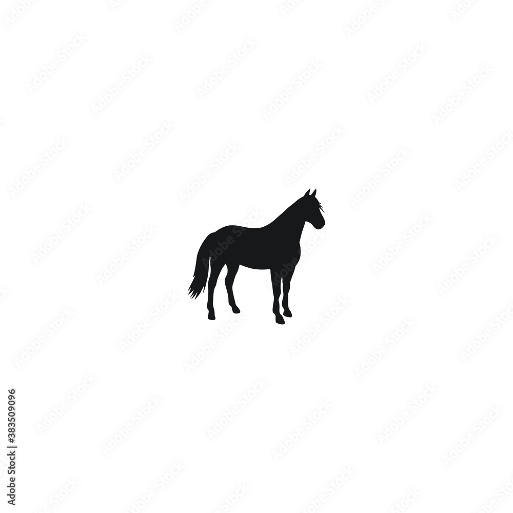 wolf silhouette isolated on white horse icon logo vector