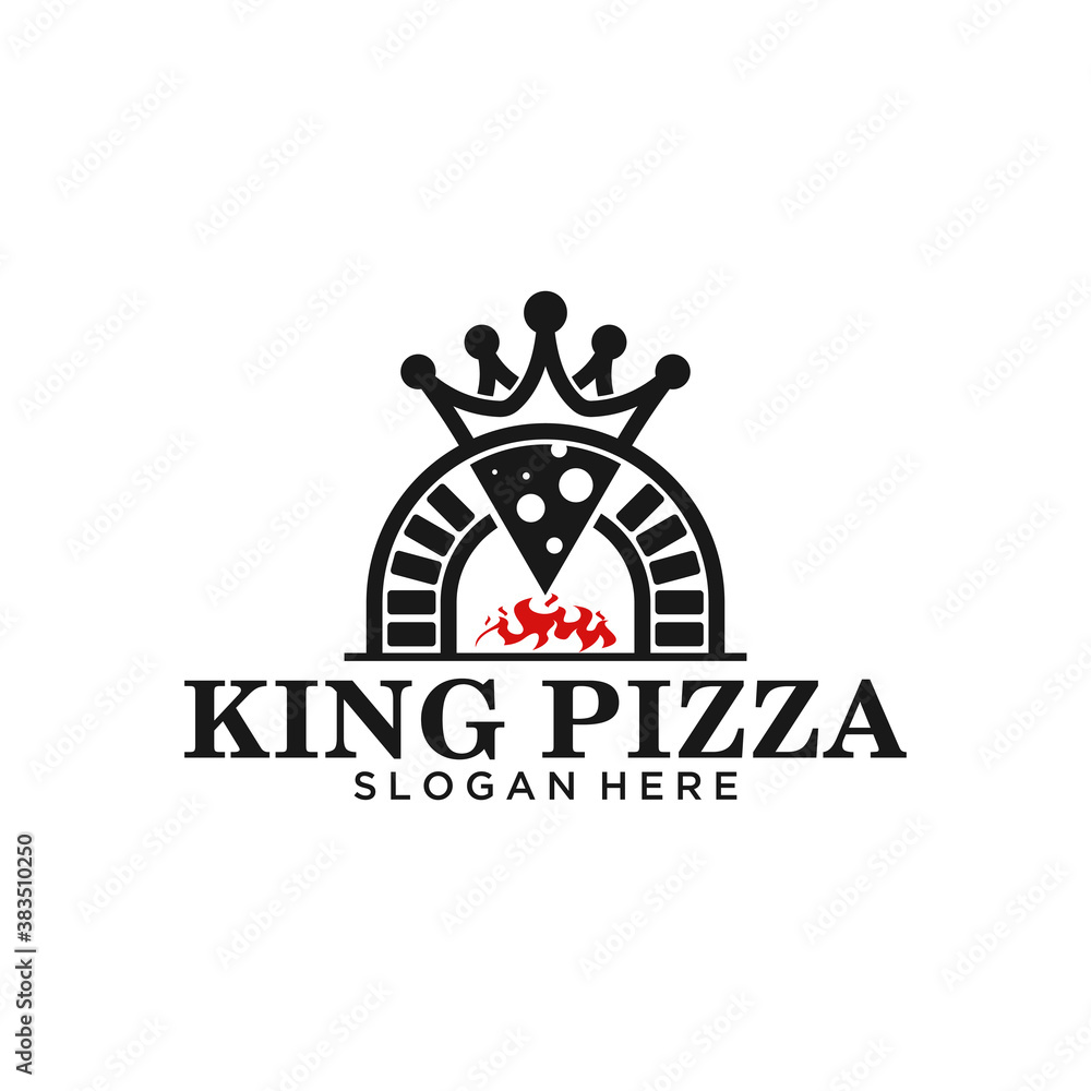 King Pizza Logo Vector in black, you can change the color as needed