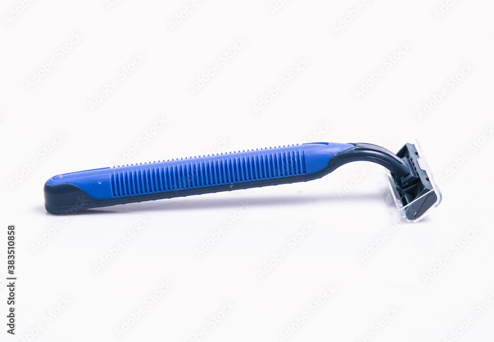 Blue men razor isolated on white background Blue men razor isolated on white background