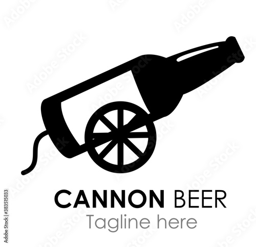 cannon beer logo design concept vector illustration