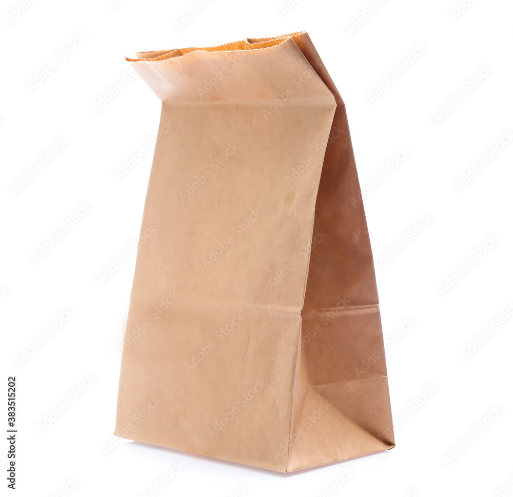 Brown paper bag on white background Brown paper bag on white background