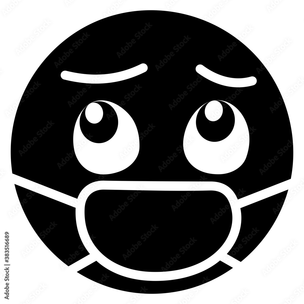 Naklejka premium Face Mask Emoticon