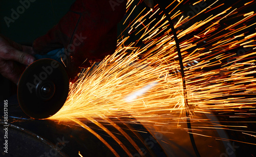 sparks from a grinder