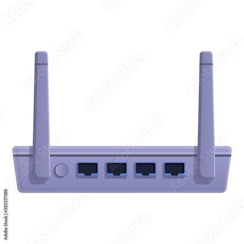 Wifi modem lan port icon. Cartoon of wifi modem lan port vector icon for web design isolated on white background