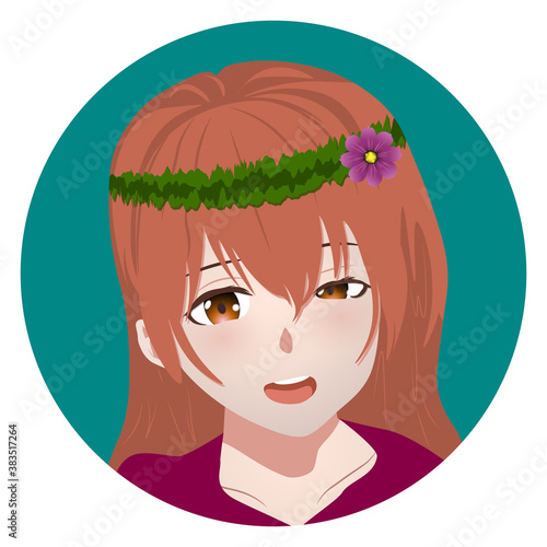 Vector anime characters. Anime girl in japanese. Anime style, drawn vector illustration.