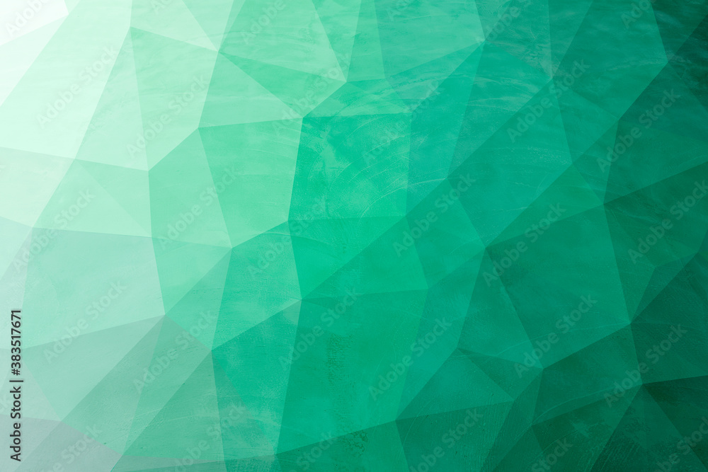 Fototapeta premium Abstract green low poly background texture