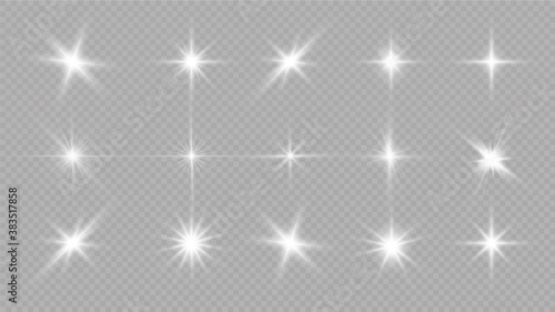 White glowing light explodes on a transparent background. with ray. Transparent shining sun, bright flash. The center of a bright flash