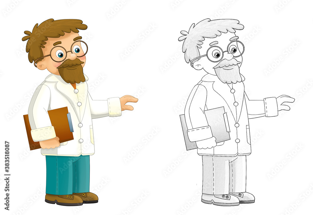 Cartoon nurse or doctor on white background - illustration for the children Cartoon nurse or doctor on white background - illustration for the children
