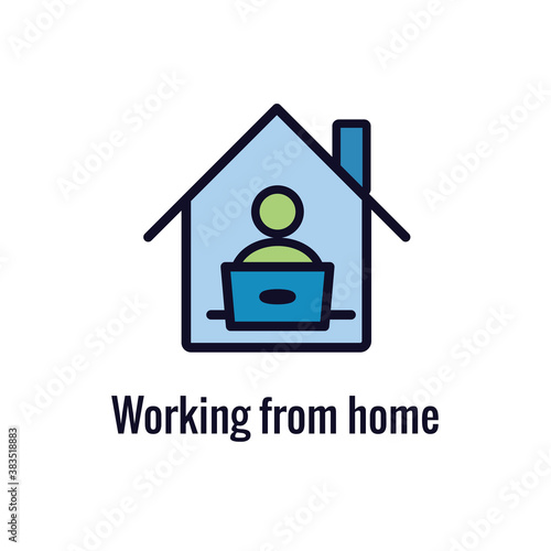 Remote work icon showing work from home concept