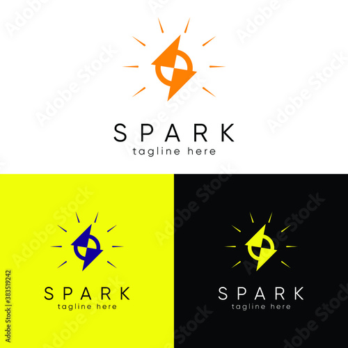 Lighting Spark S Logo Design vector template