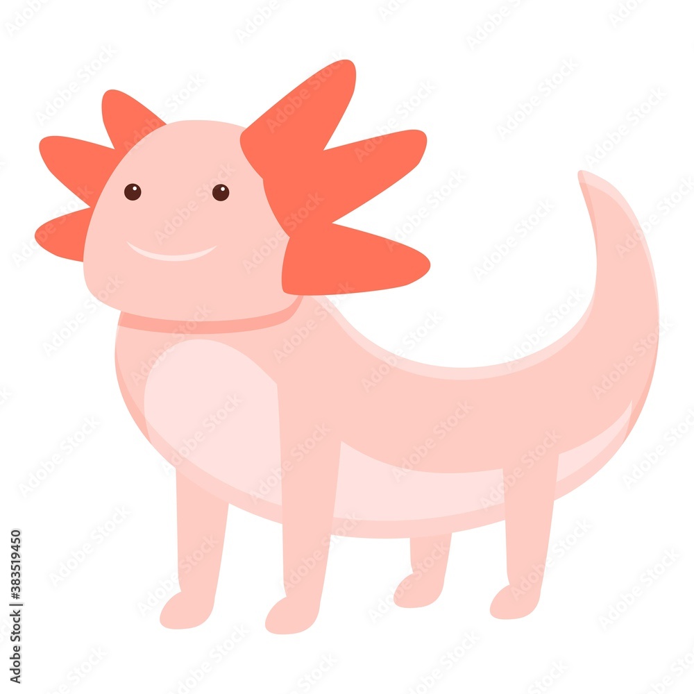 Funny axolotl icon. Cartoon of funny axolotl vector icon for web design isolated on white background