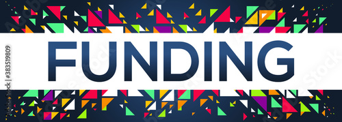 creative colorful (funding) text design, written in English language, vector illustration.