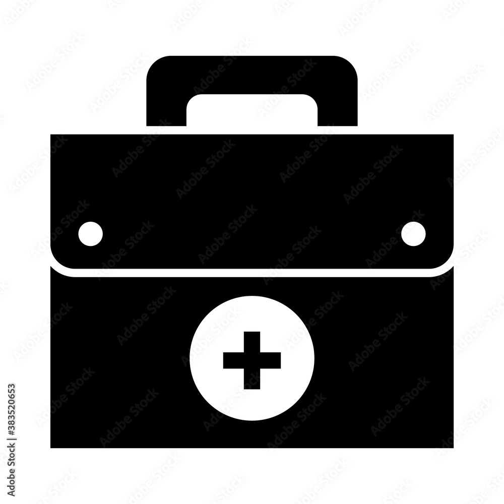 first aid box icon, silhouette style