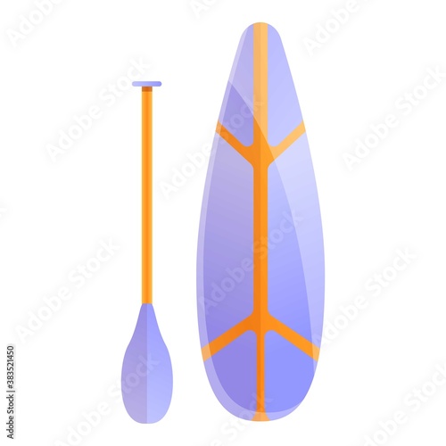 Long sup surfing icon. Cartoon of long sup surfing vector icon for web design isolated on white background