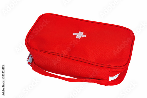 Wallpaper Mural Red medicine bag isolate on a white background close-up. Torontodigital.ca