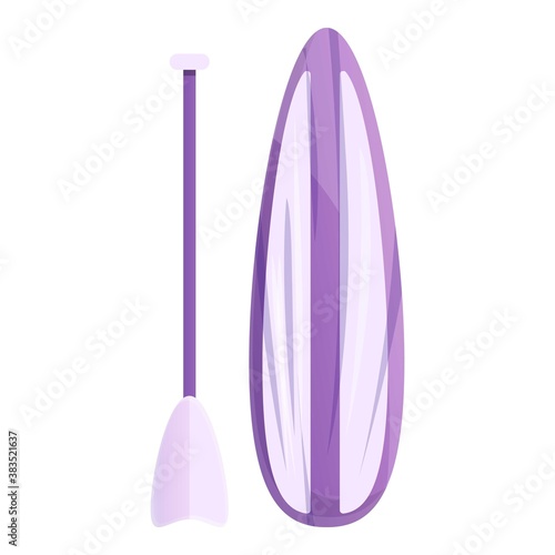 Water sup surfing icon. Cartoon of water sup surfing vector icon for web design isolated on white background