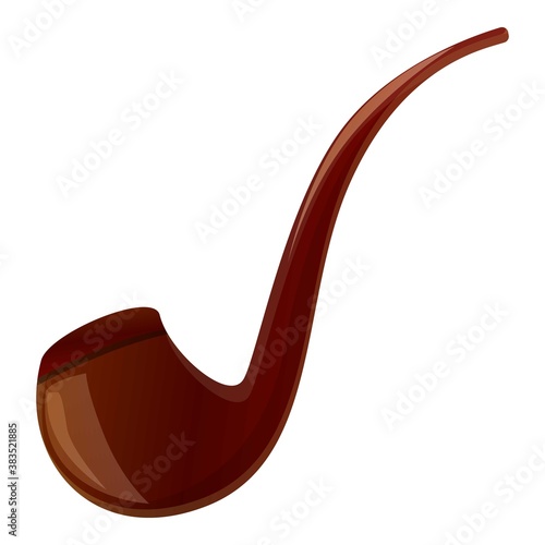 Luxury smoking pipe icon. Cartoon of luxury smoking pipe vector icon for web design isolated on white background