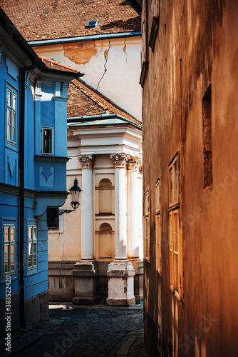 Street view of downtown in Bratislava, Slovakia