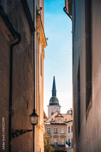 Street view of downtown in Bratislava, Slovakia