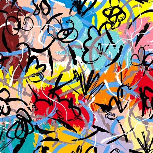 abstract background composition, with paint strokes, splashes and waves