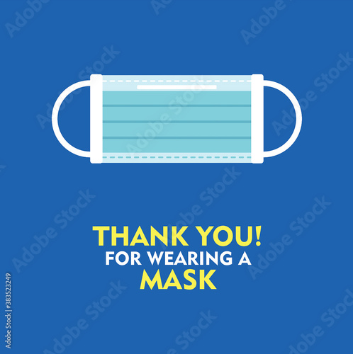 Medical face mask flat with writing: 