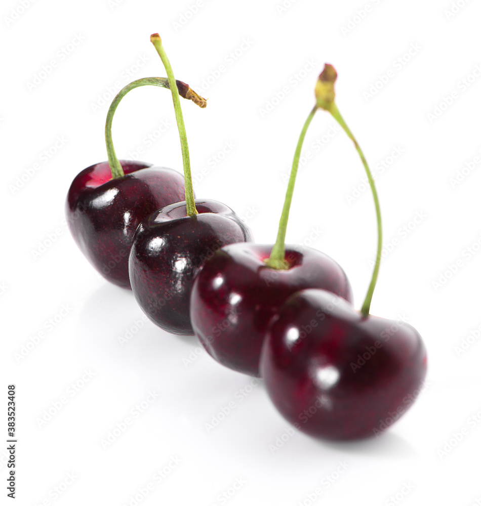 Cherry isolated. Cherry on white background. With clipping path. Cherry isolated. Cherry on white background. With clipping path.