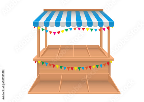 Vector realistic of empty market stall