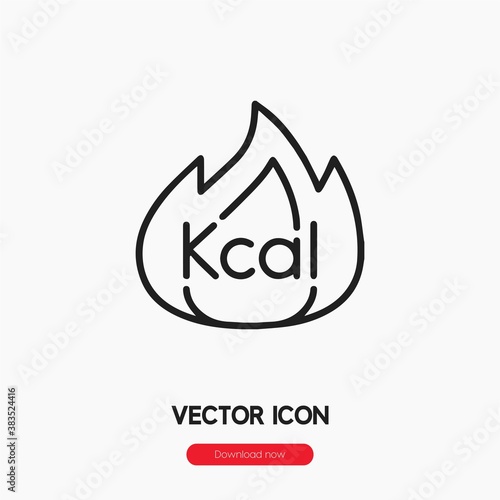 calorie icon vector. kcal sign symbol