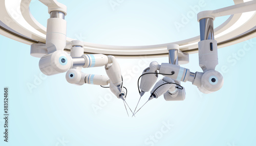 Obraz na plátně Futuristic surgical robot. Research in the medical surgical field
