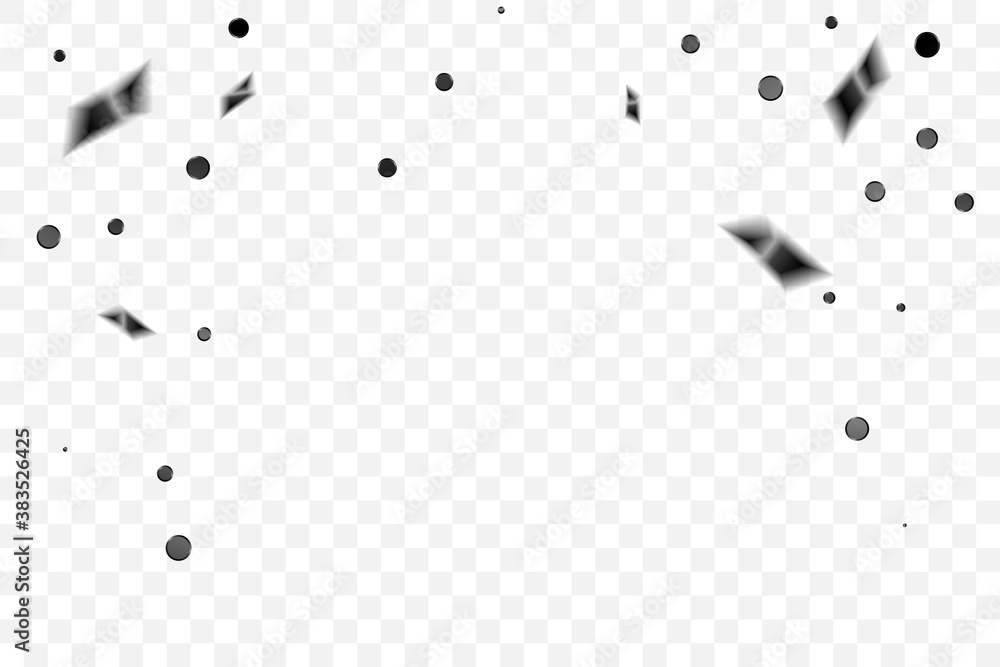 Fototapeta premium Black Confetti. Celebration Event & Birthday. Halloween Party Background. Vector Illustration