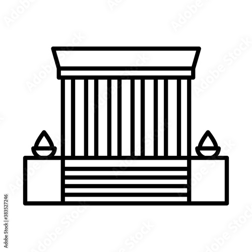 turkey republic day concept, Anitkabir bulding icon, line style