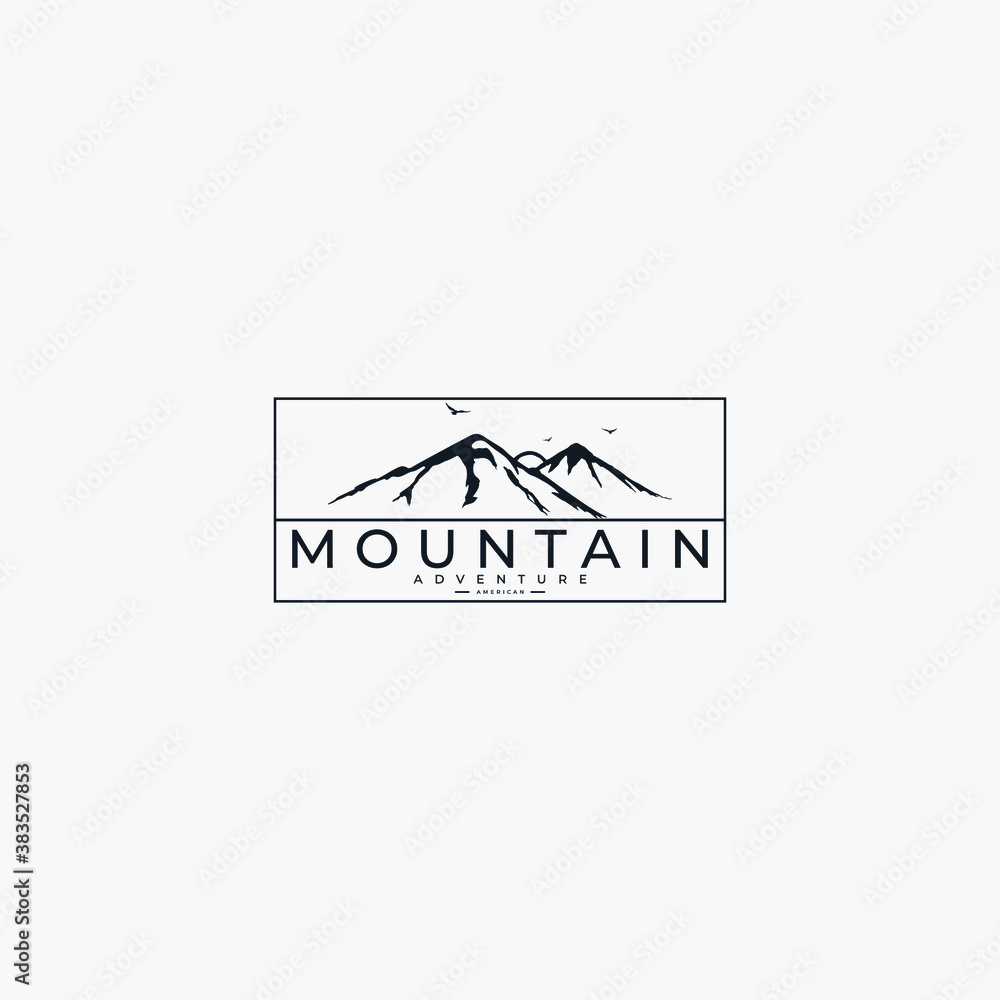 Obraz premium Mountain logo for adventure and outdoor logo design