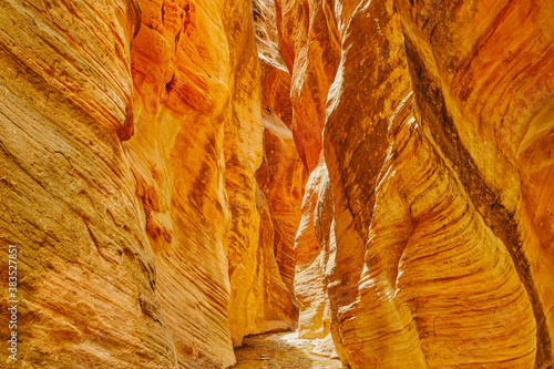 Landscape detail of slot canyons in Kanarra Falls, Utah. photo