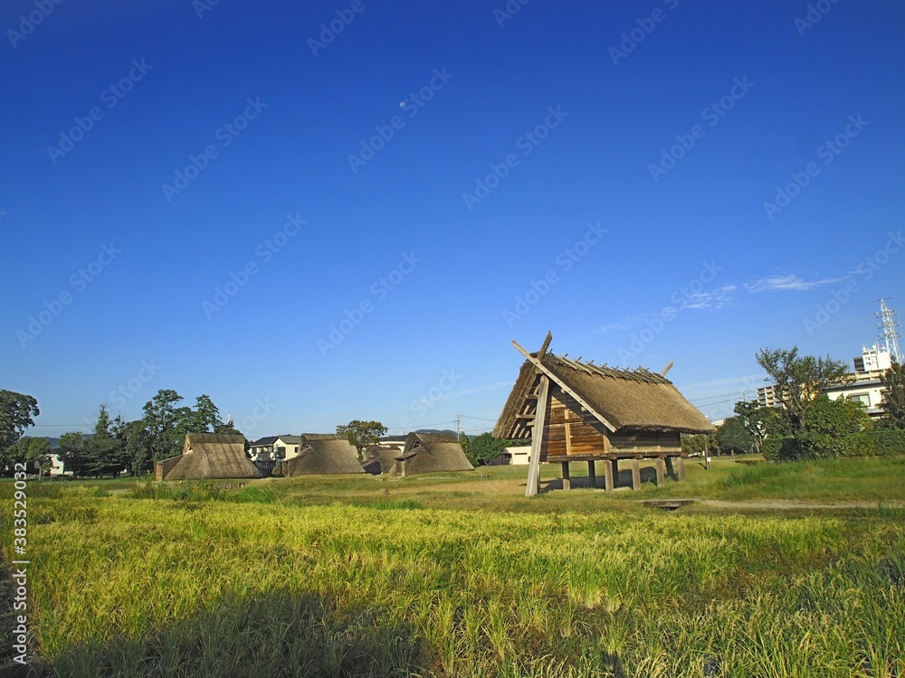 登呂遺跡 竪穴式住居と高床式倉庫 Stock Photo Adobe Stock