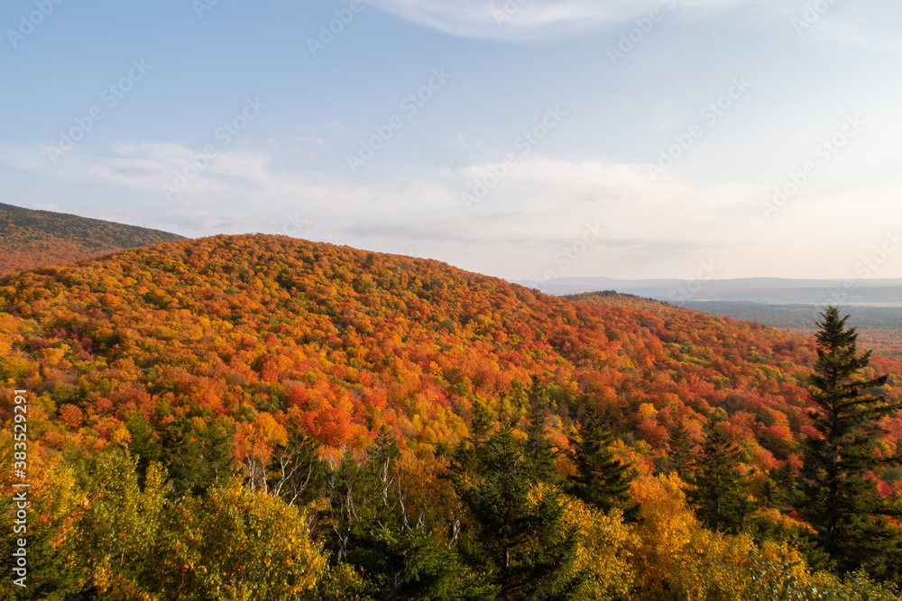 Beautiful autumnal colors in the Mont-Megantic national park, Canada