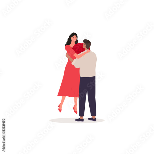 Valentines day couple. Happy man and woman together. Vector
