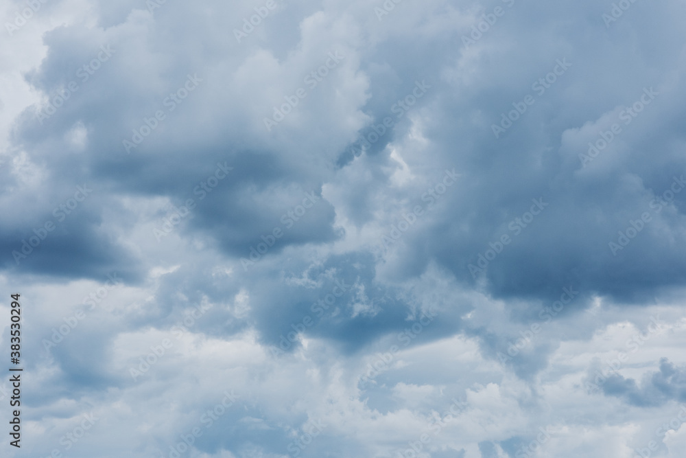 moody fluffy blue cloudscape in summer moody fluffy blue cloudscape in summer