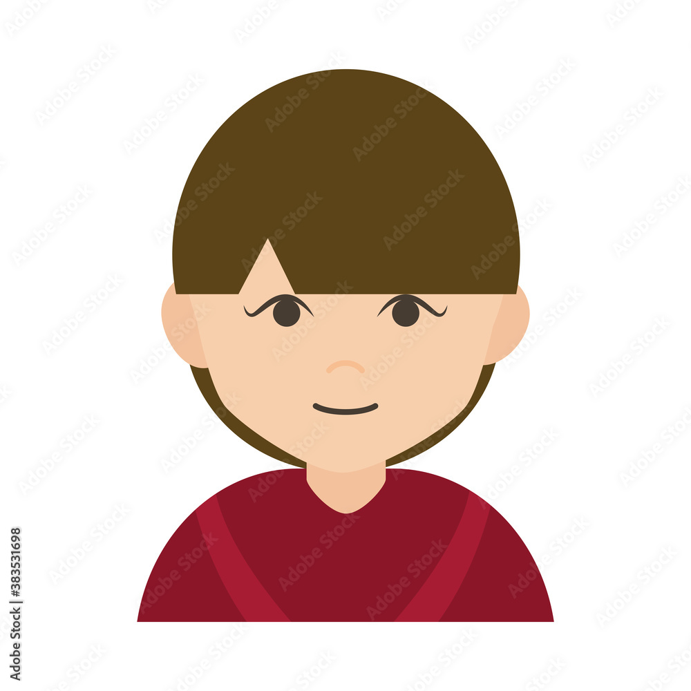 woman cartoon character portrait casual flat icon woman cartoon character portrait casual flat icon