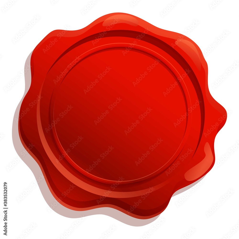 Insignia wax seal icon. Cartoon of insignia wax seal vector icon for web design isolated on white background Insignia wax seal icon. Cartoon of insignia wax seal vector icon for web design isolated on white background