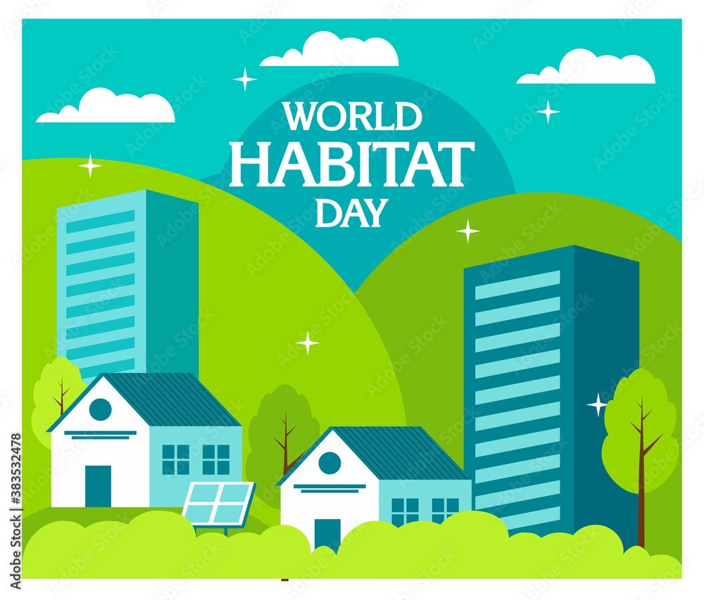 Flat design of World Habibat Day background