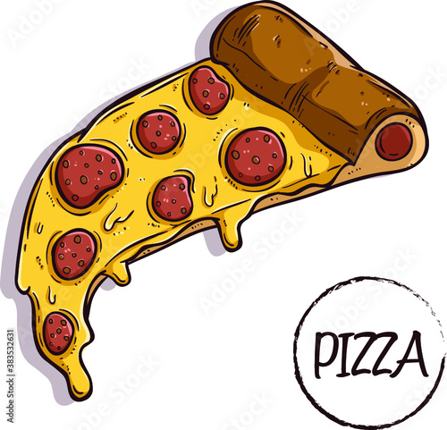 hand draw of pizza slice