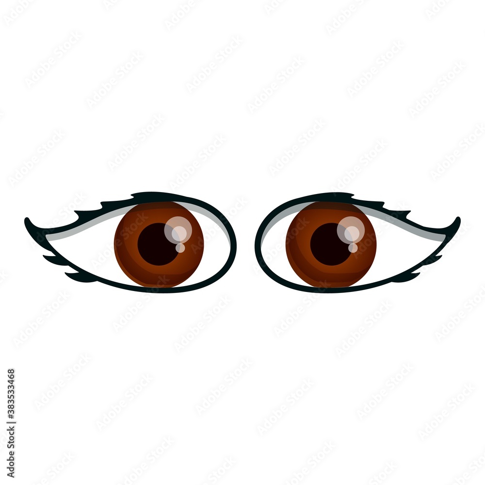 Happy eyes icon. Cartoon of happy eyes vector icon for web design isolated on white background Happy eyes icon. Cartoon of happy eyes vector icon for web design isolated on white background