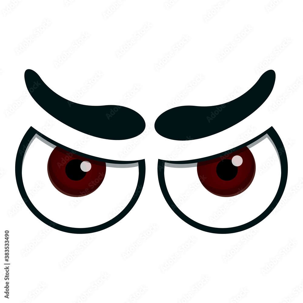 Fototapeta premium Angry eyes icon. Cartoon of angry eyes vector icon for web design isolated on white background