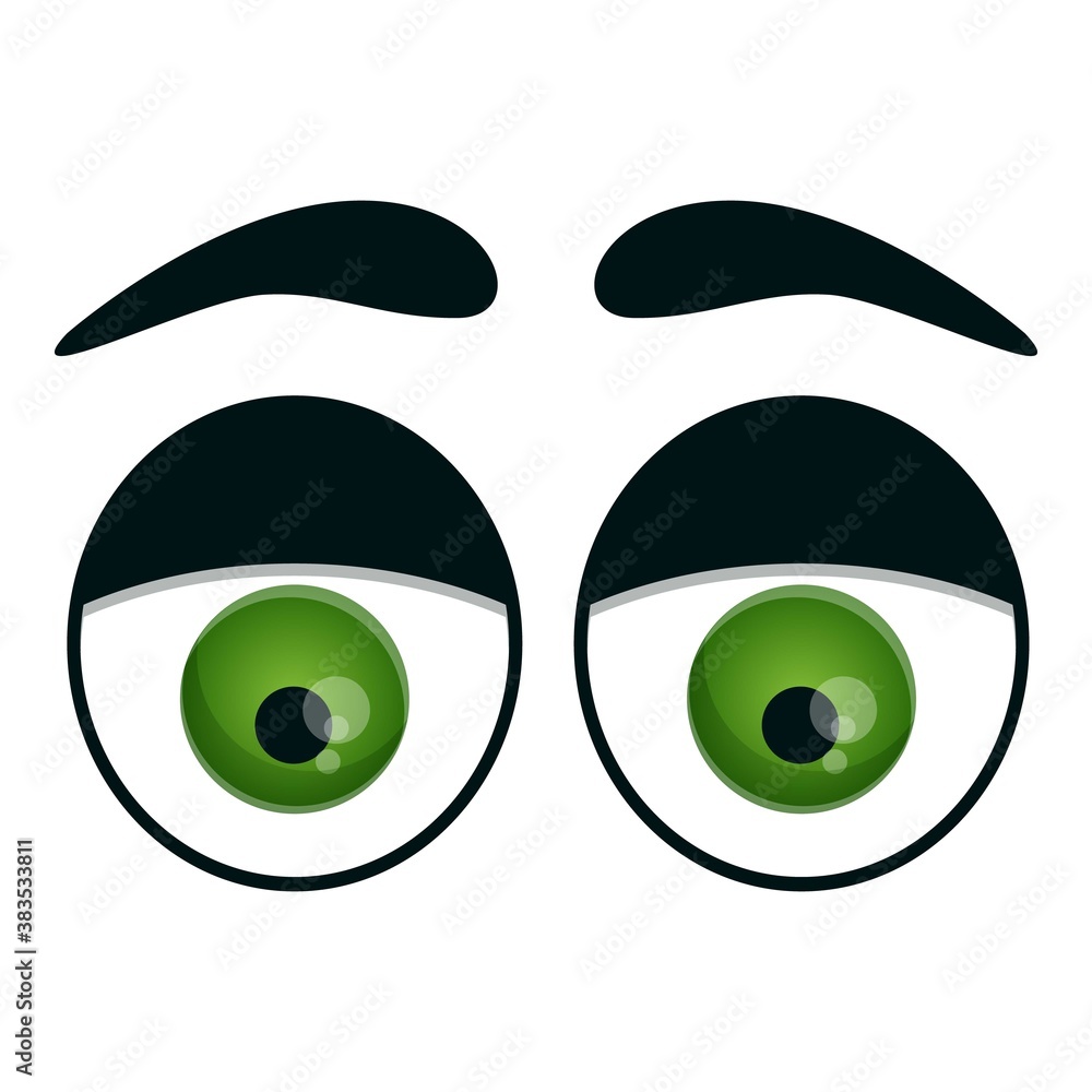 Tired eyes icon. Cartoon of tired eyes vector icon for web design isolated on white background Tired eyes icon. Cartoon of tired eyes vector icon for web design isolated on white background
