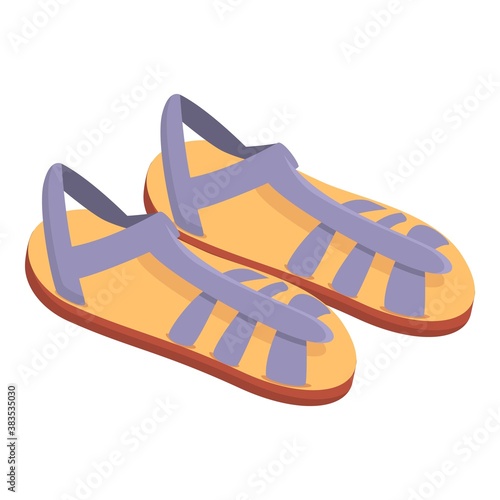 Elegant sandals icon. Cartoon of elegant sandals vector icon for web design isolated on white background